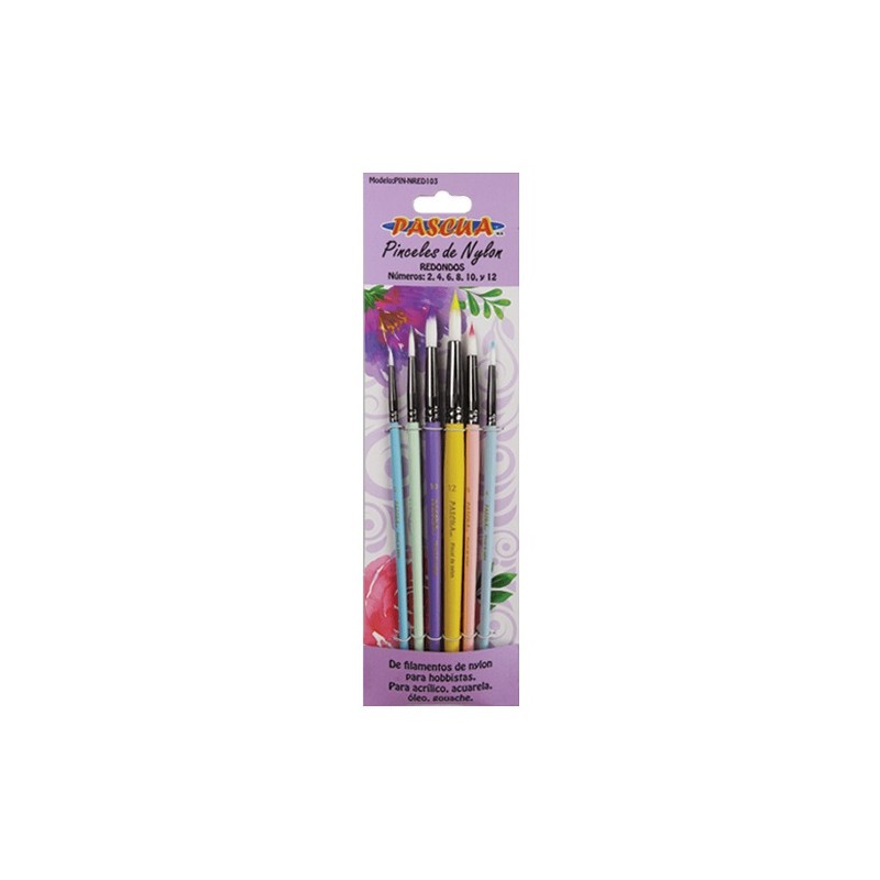 PINCELES DE NYLON 6PZ-PASCUA-PINCEL