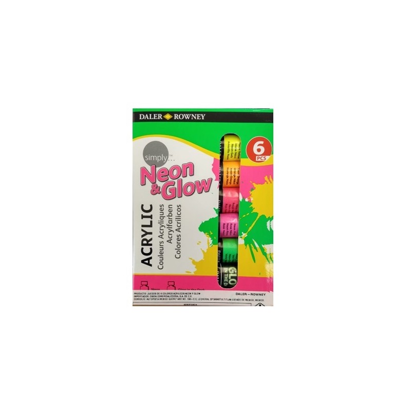 PINTURA ACRILICA NEON 12ML 6PZ-DALER ROWNEY-PINTURA ACRILICA/GOUACHE