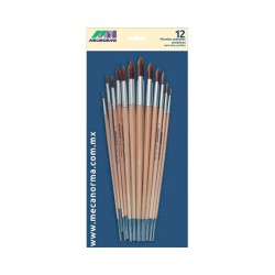 PINCELES REDONDOS SINTETICOS 12PZ-MECANORMA-PINCEL