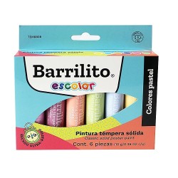 PINTURA TEMPERA SOLIDA PASTEL 6PZ-BARRILITO-PINTURA TEMPERA