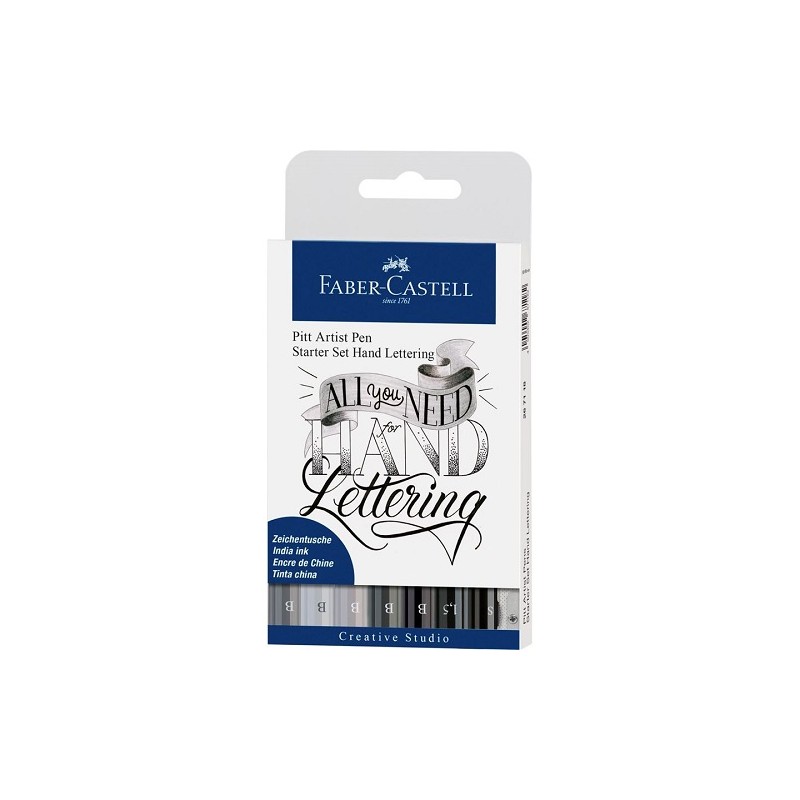 PITT ARTIST PEN LETTERING KIT 8PZS-FABER CASTELL-ROTULADOR