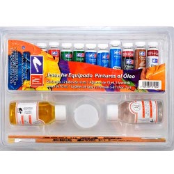 SET PINTURA OLEO ATL C/12 COL M4 C/ACCESORIOS-RODIN-PINTURA AL OLEO