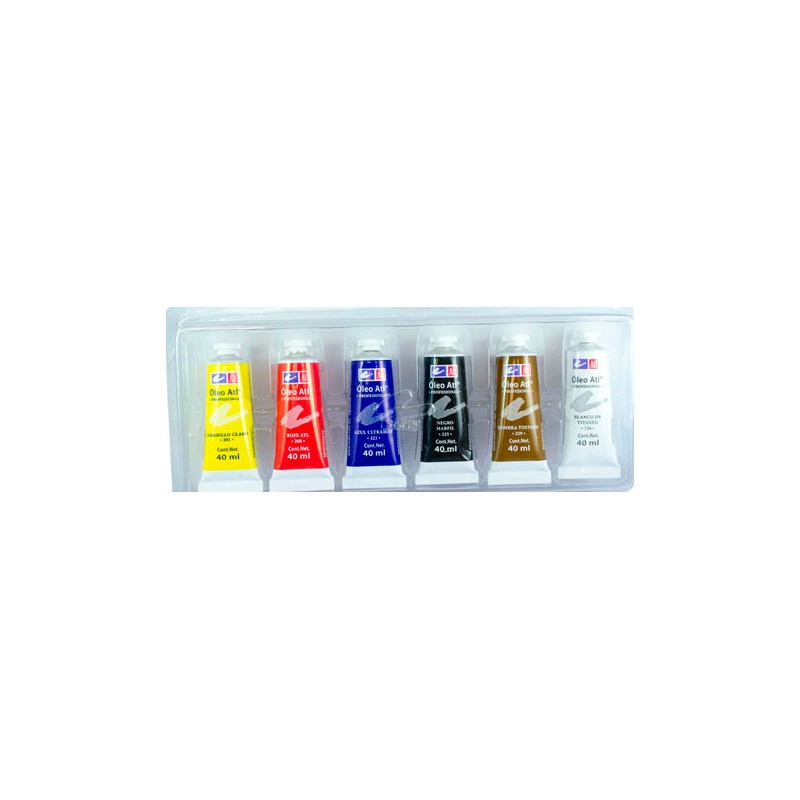 SET PINTURA OLEO T-14 ATL 6PZ  M3 C/ACCESORIOS 673-RODIN-PINTURA AL OLEO