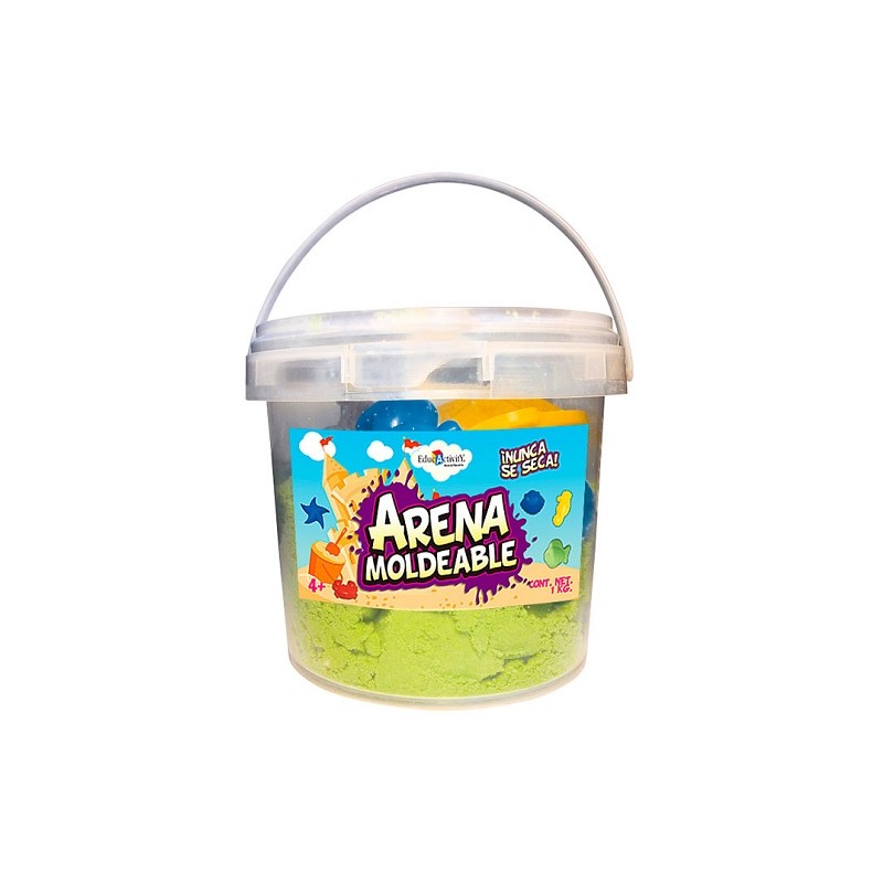 ARENA MOLDEABLE CON CUBETA  Y 8 MOLDES-EDUCACTIVITY-JUGUETE