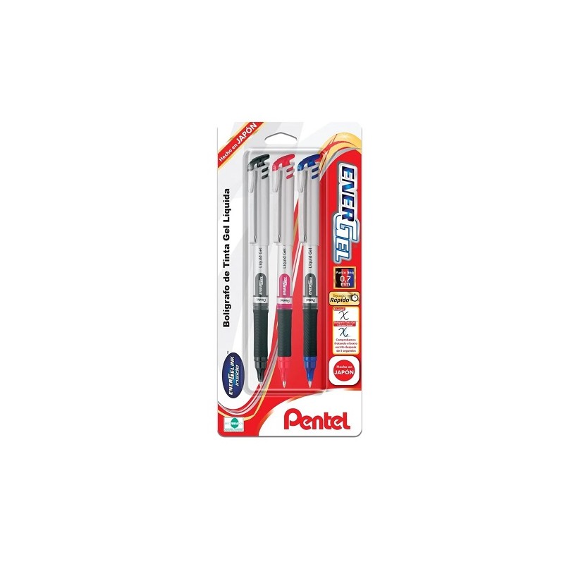 BOLIGRAFO ENERGEL 0.7MM 3PZ-PENTEL-BOLIGRAFO