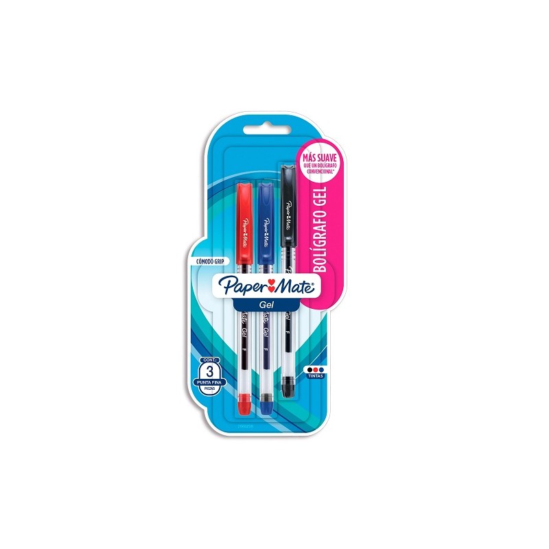 BOLIGRAFO GEL COLORES BASICOS 3PZ-PAPER MATE-BOLIGRAFO