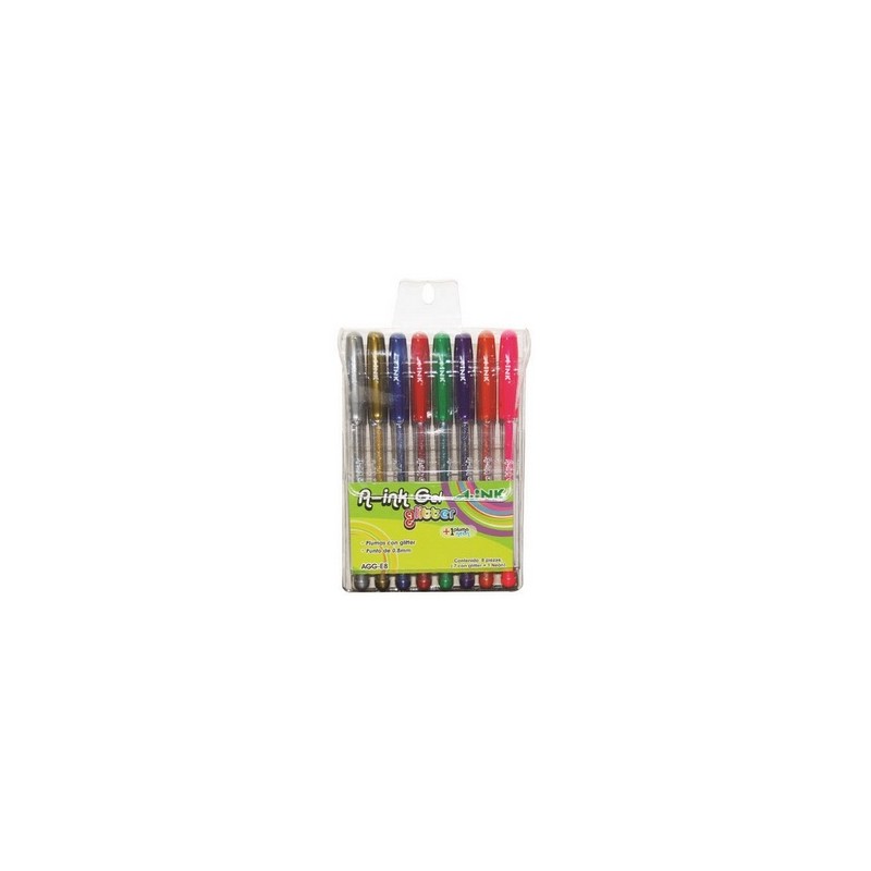 BOLIGRAFO GEL CON GLITTER 8PZ-AINK-BOLIGRAFO