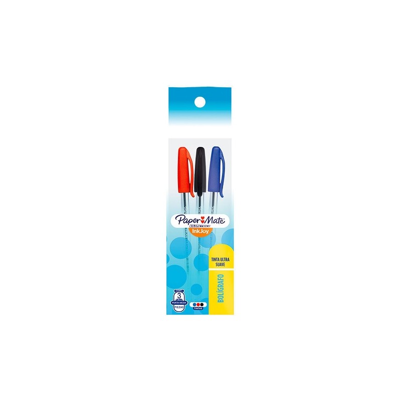 BOLIGRAFO KILOMETRICO 100 PUNTO MEDIANO SURT 3PZ-PAPER MATE-BOLIGRAFO