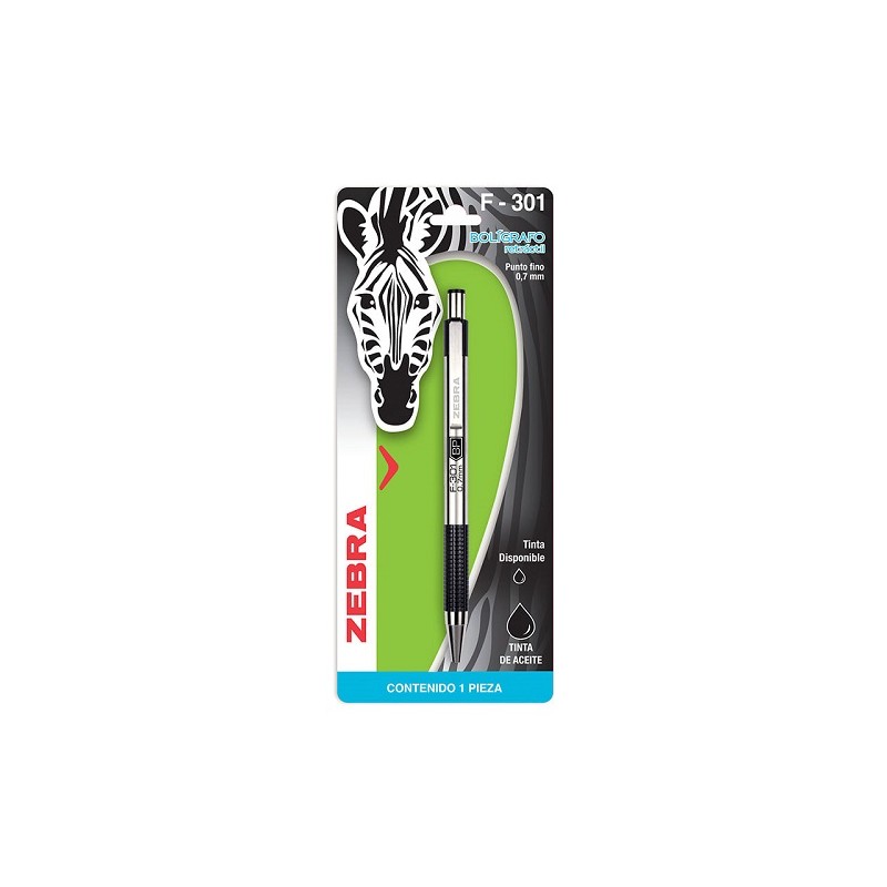 BOLIGRAFO RETRACTIL PUNTO FINO 0.7MM F-301-ZEBRA-BOLIGRAFO