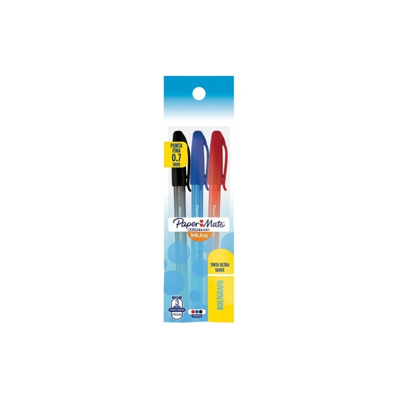 BOLIGRAFO KILOMETRICO PUNTO FINO SURT 3 PZ-PAPER MATE-BOLIGRAFO