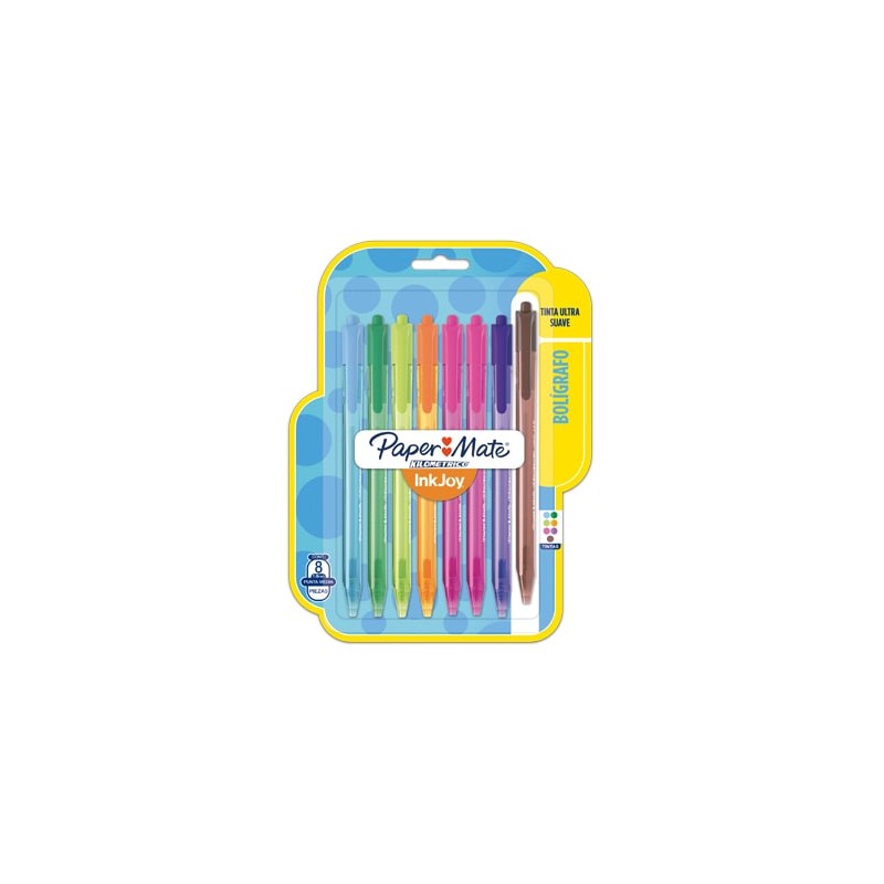 BOLIGRAFO KILOMETRICO PUNTO MEDIANO 100RT 8PZ-PAPER MATE-BOLIGRAFO