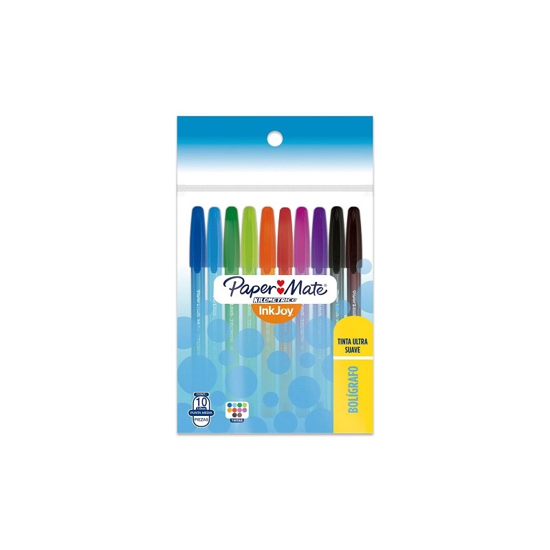 BOLIGRAFO KILOMETRICO PUNTO MEDIANO SURTIDO 10 PZ-PAPER MATE-BOLIGRAFO