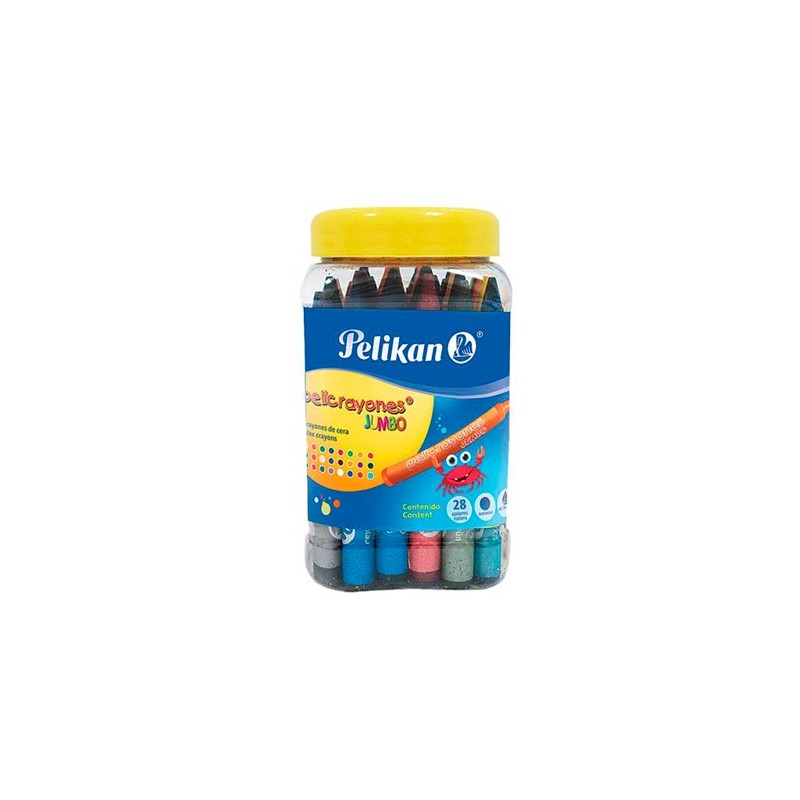 CRAYON CERA JUMBO TRIANGULAR 28PZ-PELIKAN-CRAYONES