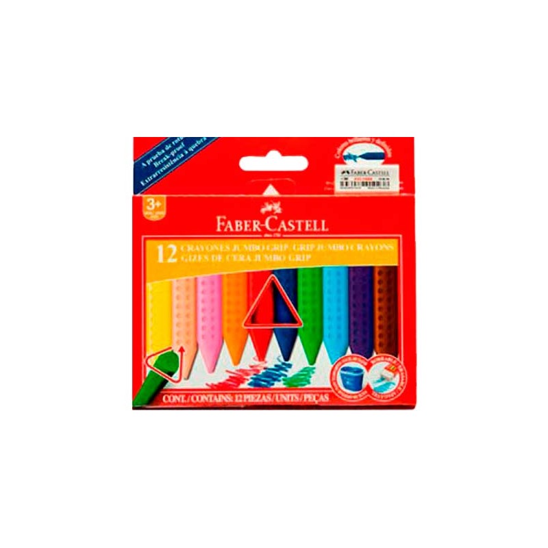 CRAYON JUMBO GRIP LAV Y BORR 12PZ+PROM-FABER CASTELL-CRAYONES