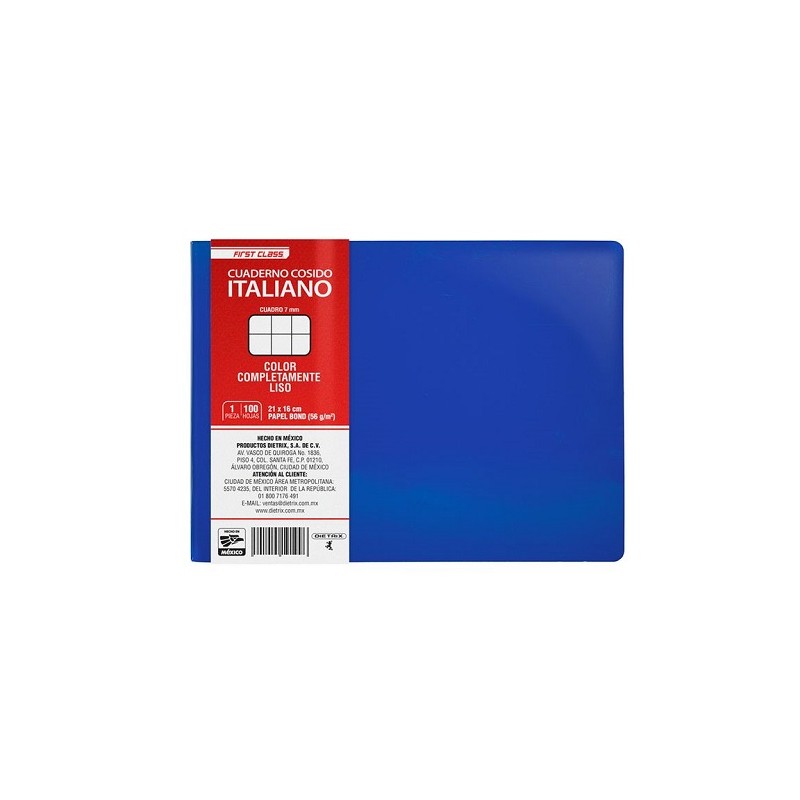 CUADERNO ITALIANO COSIDO 100H-DIETRIX-BLOCK O CUADERNOS