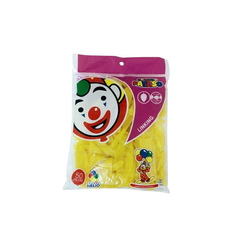 GLOBO LINKING TRANSPARENTES 50PZ-PAYASO-GLOBO