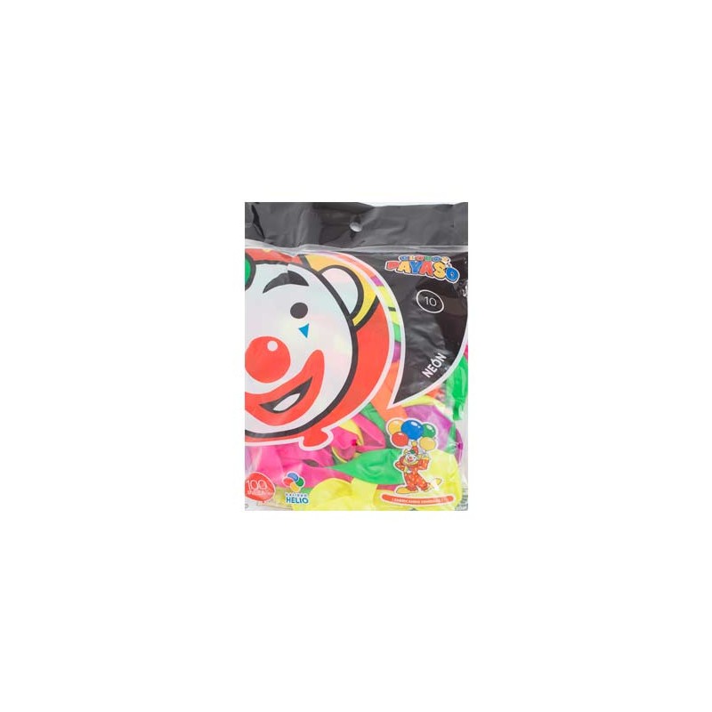 GLOBO NEON NO.10 100PZ-PAYASO-GLOBO