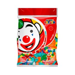 GLOBO REDONDO NO.7 SURTIDO 100PZ-PAYASO-GLOBO
