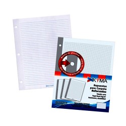 HOJAS DE REPUESTO PARA CARPETA CARTA CON REFUERZO 100H-KYMA-HOJA P/CARPETA
