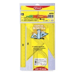 JUEGO DE GEOMETRIA GRANDE CON COMPAS-VINCI-JUEGO DE GEOMETRIA