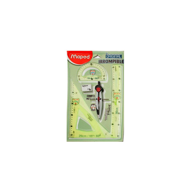 JUEGO DE GEOMETRIA IRROMPIBLE STOP CON COMPAS-MAPED-JUEGO DE GEOMETRIA