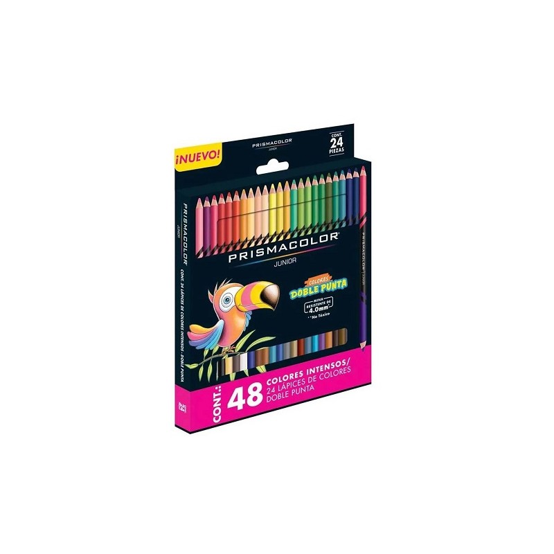 LAPICES DE COLORES PRISMACOLOR JR DOBLE PUNTA 24 PIEZAS/48 COLORES-PRISMACOLOR-LAPIZ D/COLOR ESCO.