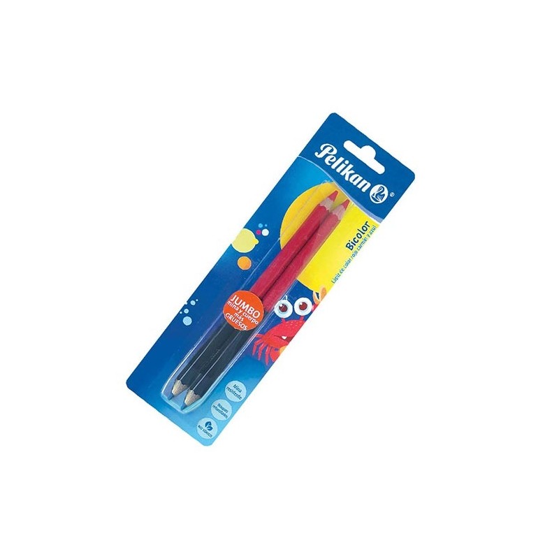 LAPIZ BICOLOR JUMBO 2PZ-PELIKAN-LAPIZ D/COLOR ESCO.