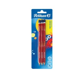 LAPIZ CHECADOR ROJO 3PZ-PELIKAN-LAPIZ D/COLOR ESCO.