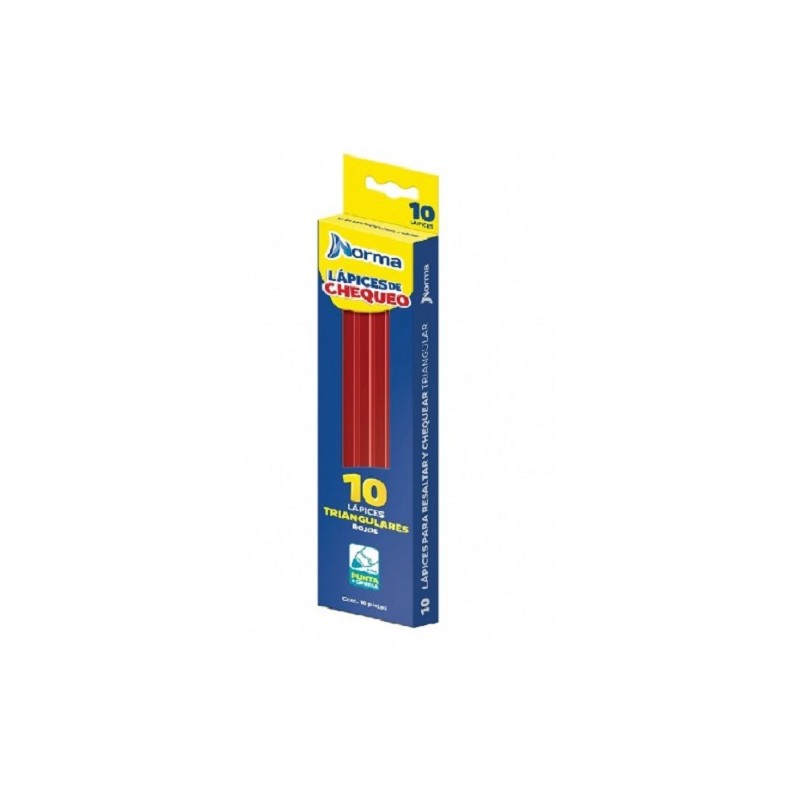 LAPIZ CHECADOR TRIANGULAR 10PZ-NORMA-LAPIZ