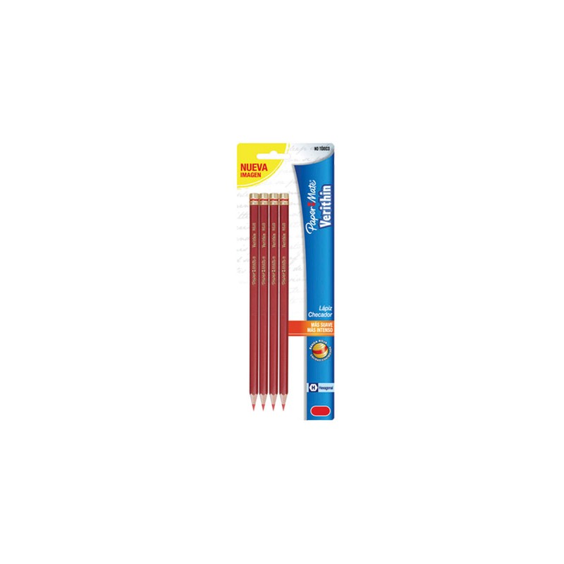 LAPIZ CHECADOR VERITHIN ROJO 4PZ-PAPER MATE-LAPIZ
