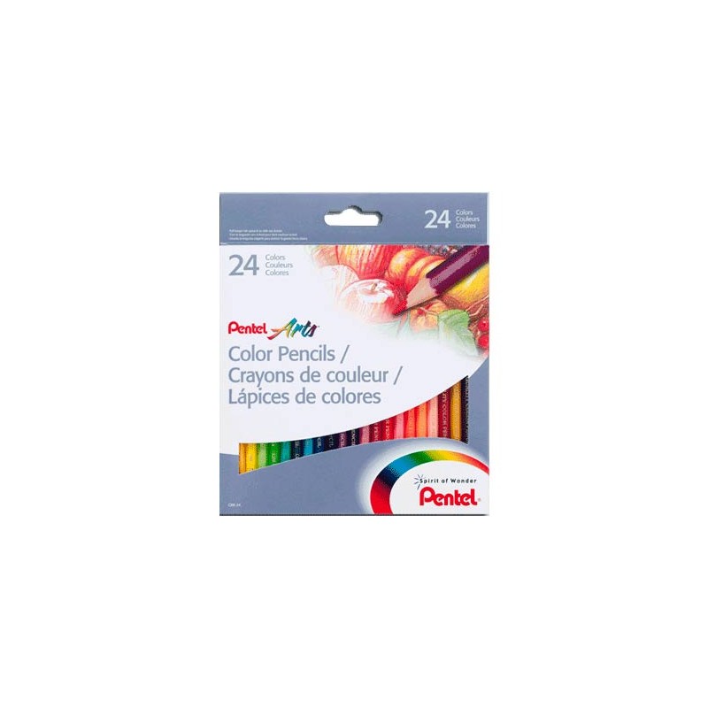LAPIZ DE COLOR 24PZ-PENTEL-LAPIZ D/COLOR ESCO.