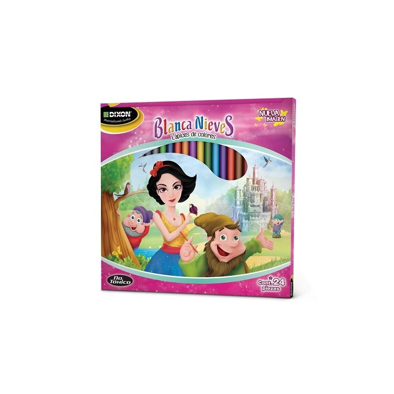 LAPIZ DE COLOR BLANCA NIEVES LARGO 24PZ-DIXON-LAPIZ D/COLOR ESCO.