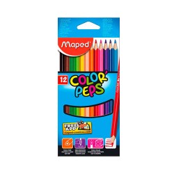 LAPIZ DE COLOR COLOR PEPS 12PZ-MAPED-LAPIZ D/COLOR ESCO.