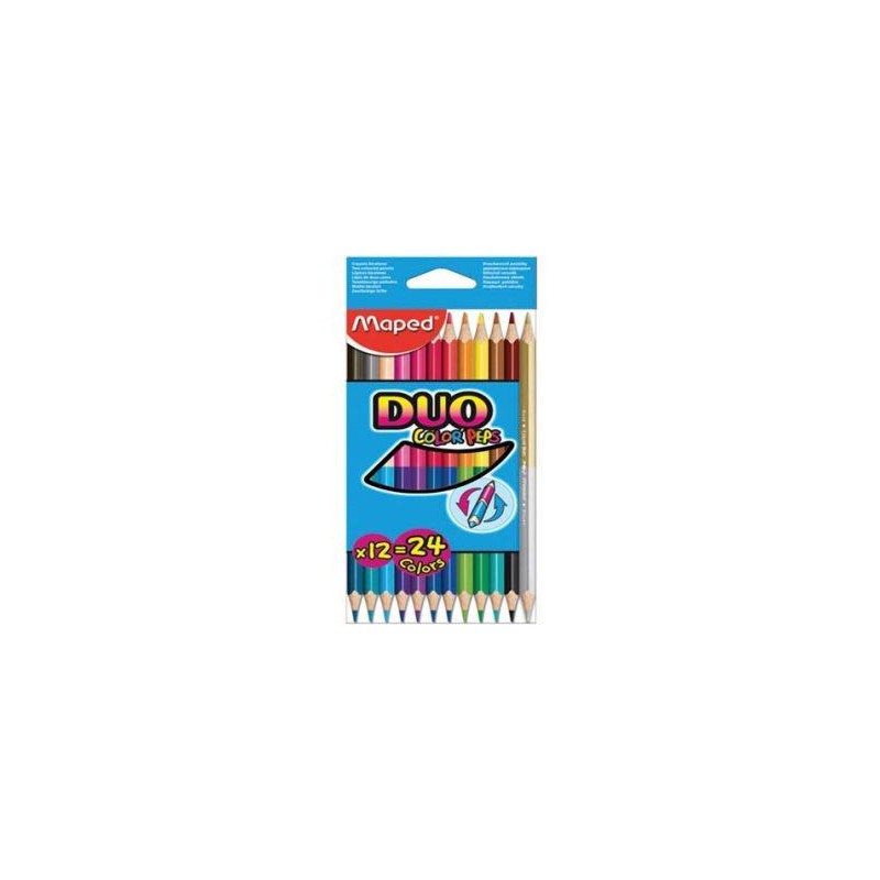 LAPIZ DE COLOR DUO COLOR PEPS 12PZ-MAPED-LAPIZ D/COLOR ESCO.
