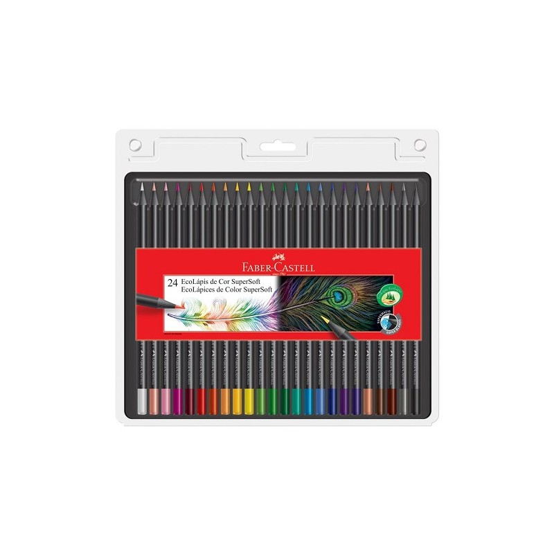 LAPIZ DE COLOR ECOLAPICES SUPER SOFT 24PZ-FABER CASTELL-LAPIZ D/COLOR ESCO.