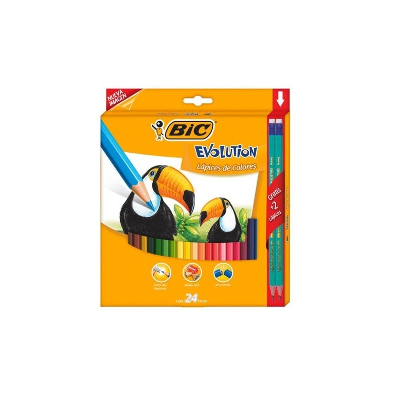 LAPIZ DE COLOR EVOLUTION 24 PZ-BIC-LAPIZ D/COLOR ESCO.