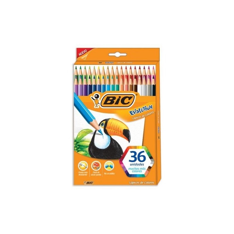 LAPIZ DE COLOR EVOLUTION 36PZS-BIC-LAPIZ D/COLOR ESCO.