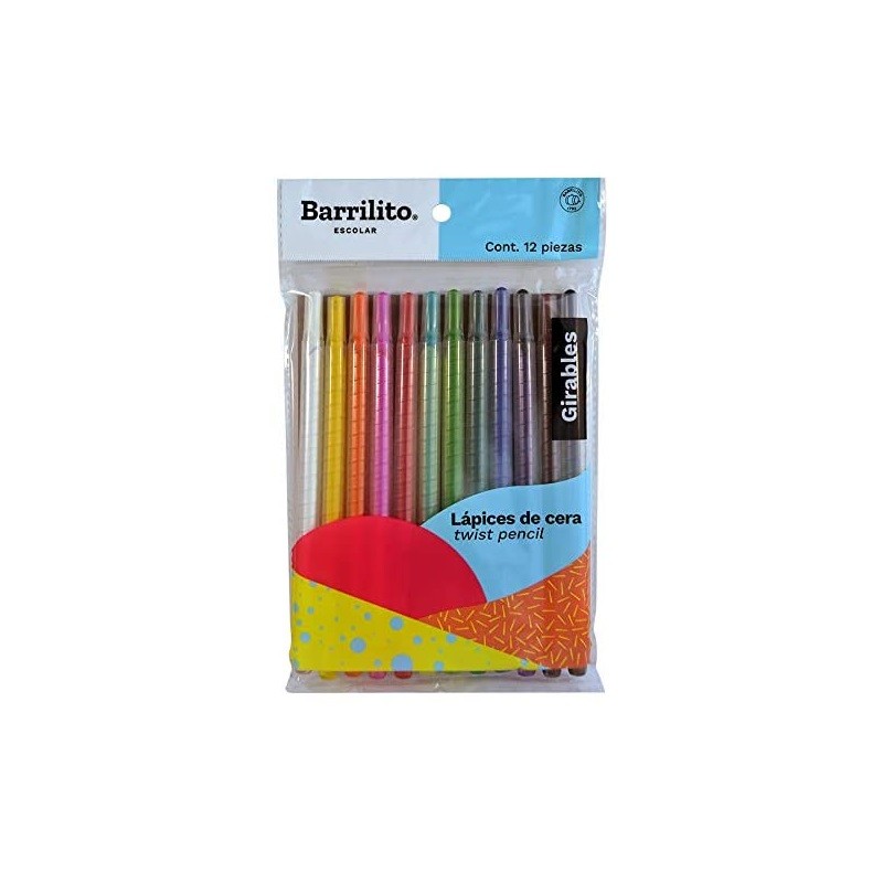LAPIZ DE COLOR GIRABLE 12 PZ-BARRILITO-LAPIZ D/COLOR ESCO.