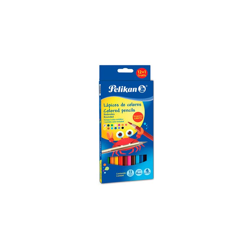 LAPIZ DE COLOR LARGO 12PZ-PELIKAN-LAPIZ D/COLOR ESCO.