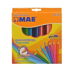 LAPIZ DE COLOR LARGO 24PZ-MAE-LAPIZ D/COLOR ESCO.
