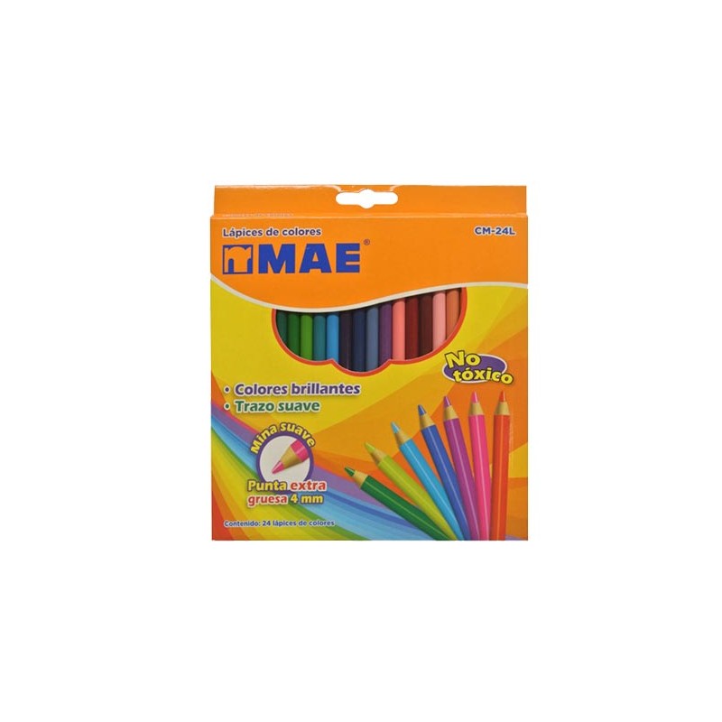 LAPIZ DE COLOR LARGO 24PZ-MAE-LAPIZ D/COLOR ESCO.
