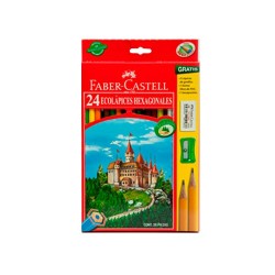 LAPIZ DE COLOR HEXAGONAL 24PZ-FABER CASTELL-LAPIZ D/COLOR ESCO.