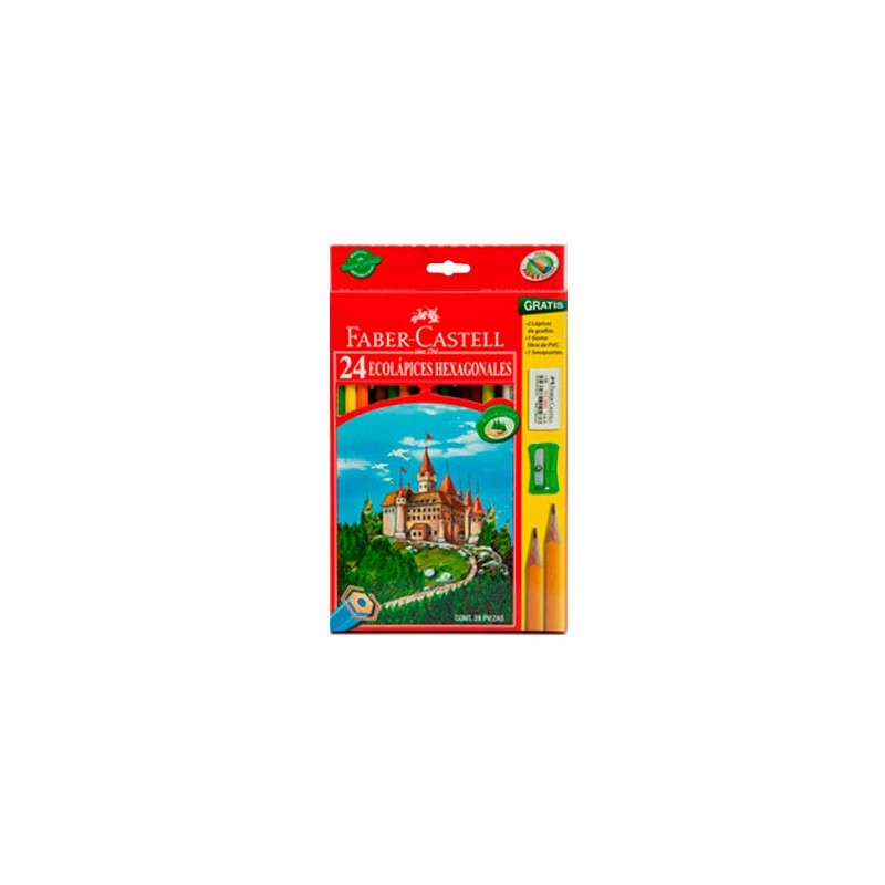 LAPIZ DE COLOR HEXAGONAL 24PZ-FABER CASTELL-LAPIZ D/COLOR ESCO.