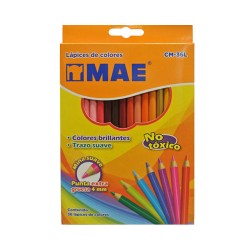 LAPIZ DE COLOR LARGO 36PZ-MAE-LAPIZ D/COLOR ESCO.