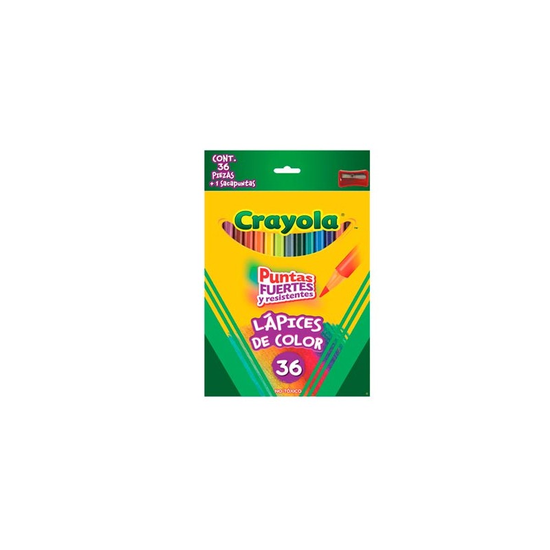 LAPIZ DE COLOR LARGO 36PZ-CRAYOLA-LAPIZ D/COLOR ESCO.