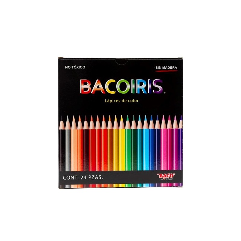 LAPIZ DE COLOR LARGOS  BACOIRIS 24PZ-BACO-LAPIZ D/COLOR ESCO.