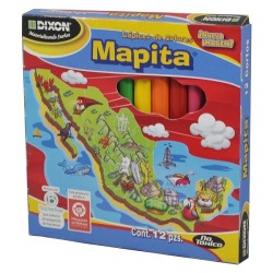LAPIZ DE COLOR MAPITA CORTO 12PZ-DIXON-LAPIZ D/COLOR ESCO.