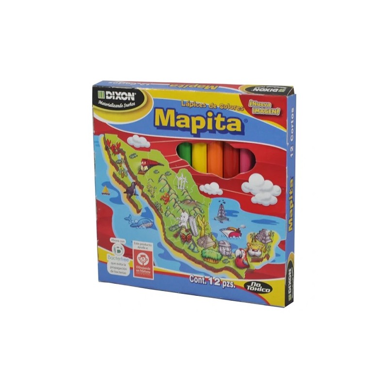 LAPIZ DE COLOR MAPITA CORTO 12PZ-DIXON-LAPIZ D/COLOR ESCO.