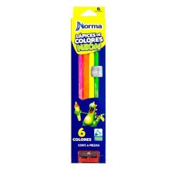 LAPIZ DE COLOR NEON 6PZ-NORMA-LAPIZ D/COLOR ESCO.