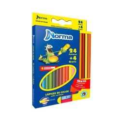 LAPIZ DE COLOR NORMA REDONDO 24+4PZ-NORMA-LAPIZ D/COLOR ESCO.